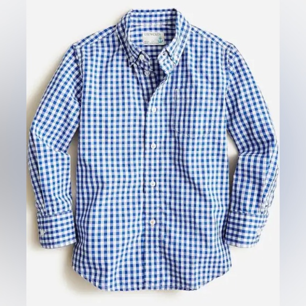 Kids' Secret Wash shirt in light-blue gingham